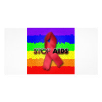 Stop AIDS (Rainbow) Custom Photo Card