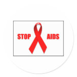 STOP AIDS ROUND STICKERS