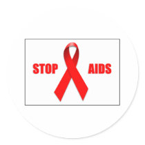 STOP AIDS ROUND STICKERS