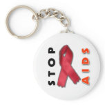 Stop AIDS (Side) Keychain