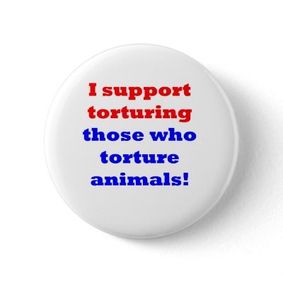 Stop animal abuse pinback button