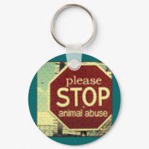 Stop Animal Abuse Keychain