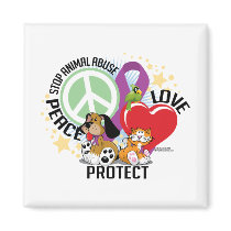 Stop Animal Abuse PLP Fridge Magnet