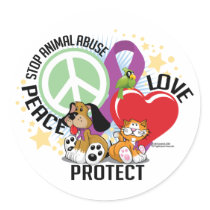 Stop Animal Abuse PLP Stickers