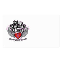 Stop Animal Abuse Wings business cards by fightcancertees Stop Animal Abuse Wings business cards