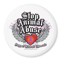 Stop Animal Abuse Wings Magnets