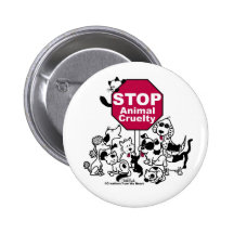 Stop Animal Cruelty Pinback Buttons