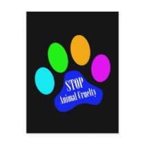 Stop Animal Cruelty Postcard (Black) by jaisjewels Stop Animal Cruelty Postcard (Black)