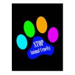 Stop Animal Cruelty Postcard (Black)