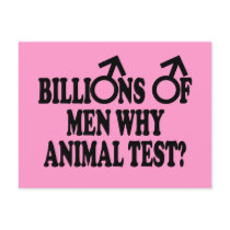 Stop animal testing funny slogan postcard