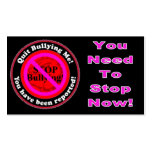 Stop Bullying Me Now Notification Card Business Card