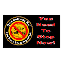Stop Bullying Me Now Notification Card Business Card Templates