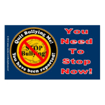 Stop Bullying Me Now Notification Card Business Cards
