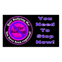 Stop Bullying Me Now Notification Card Business Card Templates
