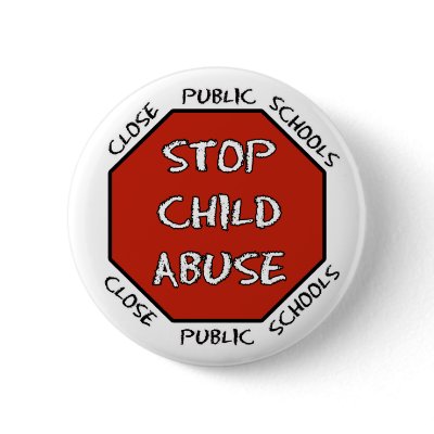 Stop Child Abuse Pinback Button by SarcasticRepublican