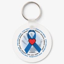 Stop Child Abuse Ribbon keychains by fightcancertees Stop Child Abuse Ribbon keychains