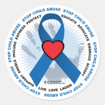 Stop Child Abuse Ribbon Sticker