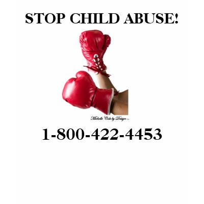 STOP CHILD ABUSE! T SHIRT by MichelleColebyDesign