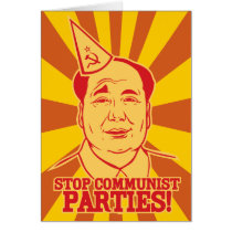 Stop Communist Parties Chairman Mao Card cards