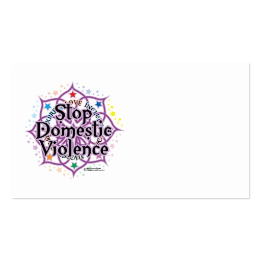 Stop Domestic Violence Lotus Business Cards (front side)