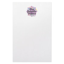 Stop Domestic Violence Lotus Stationery