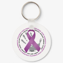 Stop Domestic Violence Ribbon keychains by fightcancertees Stop Domestic Violence Ribbon keychains