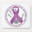 Stop Domestic Violence Ribbon mousepads