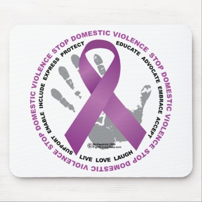 Stop Domestic Violence Ribbon Mouse Pads by fightcancertees