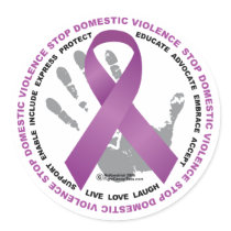 Stop Domestic Violence Ribbon stickers by fightcancertees Stop Domestic Violence Ribbon stickers