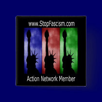 Stop Fascism Action Network Member Pin buttons