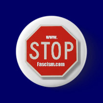 Stop Fascism stop sign Button