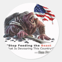 STOP Feeding the Beast Round Stickers