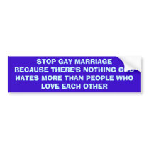 Stop Gay Marriage bumper stickers