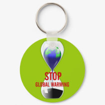 Stop Global Warming Hourglass Keychain by tshirtdujour Stop Global Warming Hourglass Keychain
