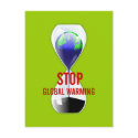 Stop Global Warming Hourglass Postcard