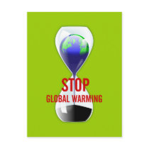 Stop Global Warming Hourglass Postcard by tshirtdujour Stop Global Warming Hourglass Postcard