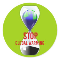 Stop Global Warming Hourglass Sticker by tshirtdujour Stop Global Warming Hourglass Sticker