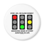 Stop, Go, Or Slow Down? Decisions Junctions Life Fridge Magnet