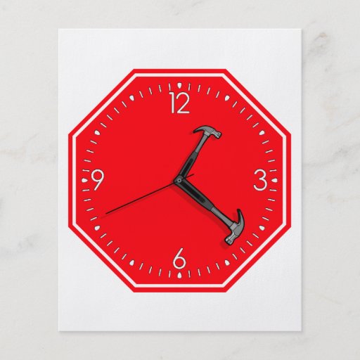 Stop Hammer Time Sign Clock Personalized Flyer