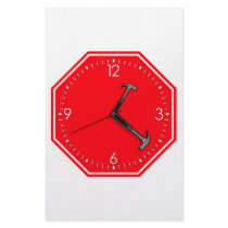 Stop Hammer Time Sign Clock Stationery Design