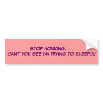 STOP HONKING......CAN'T YOU SEE I'M TRYING TO S... bumper stickers