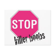 Stop killer boobs postcard