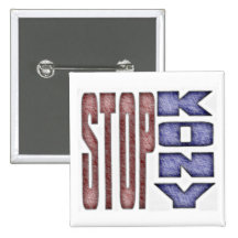 STOP KONY - Kids Crayon Colored Design Button