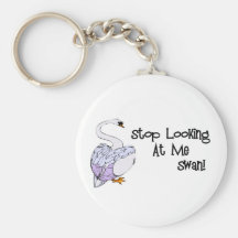 Stop Looking At Me Swan Key Chain