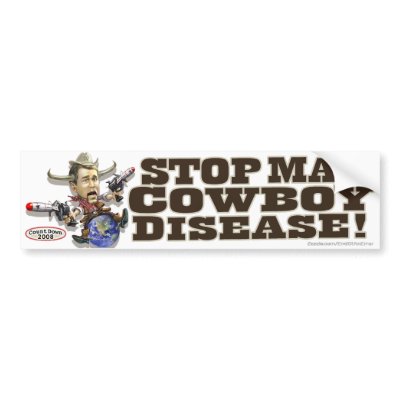 Stop Mad Cowboy Disease Bumper Sticker by endofanerror