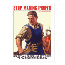Stop Making Profit - Report Capitalists: Postcard postcards