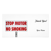 Stop Motor No Smoking Picture Card