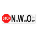 Stop NWO bumper sticker bumper stickers