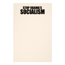 STOP OBAMA SOCIALISM CUSTOMIZED STATIONERY
