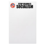 STOP OBAMA SOCIALISM CUSTOMIZED STATIONERY